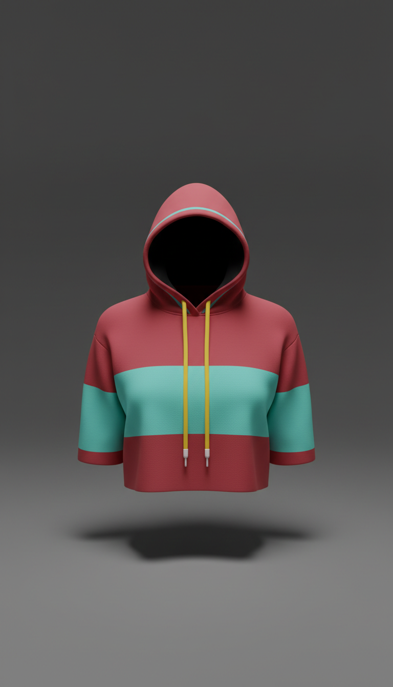 Cropped Hoodie in Metro Red