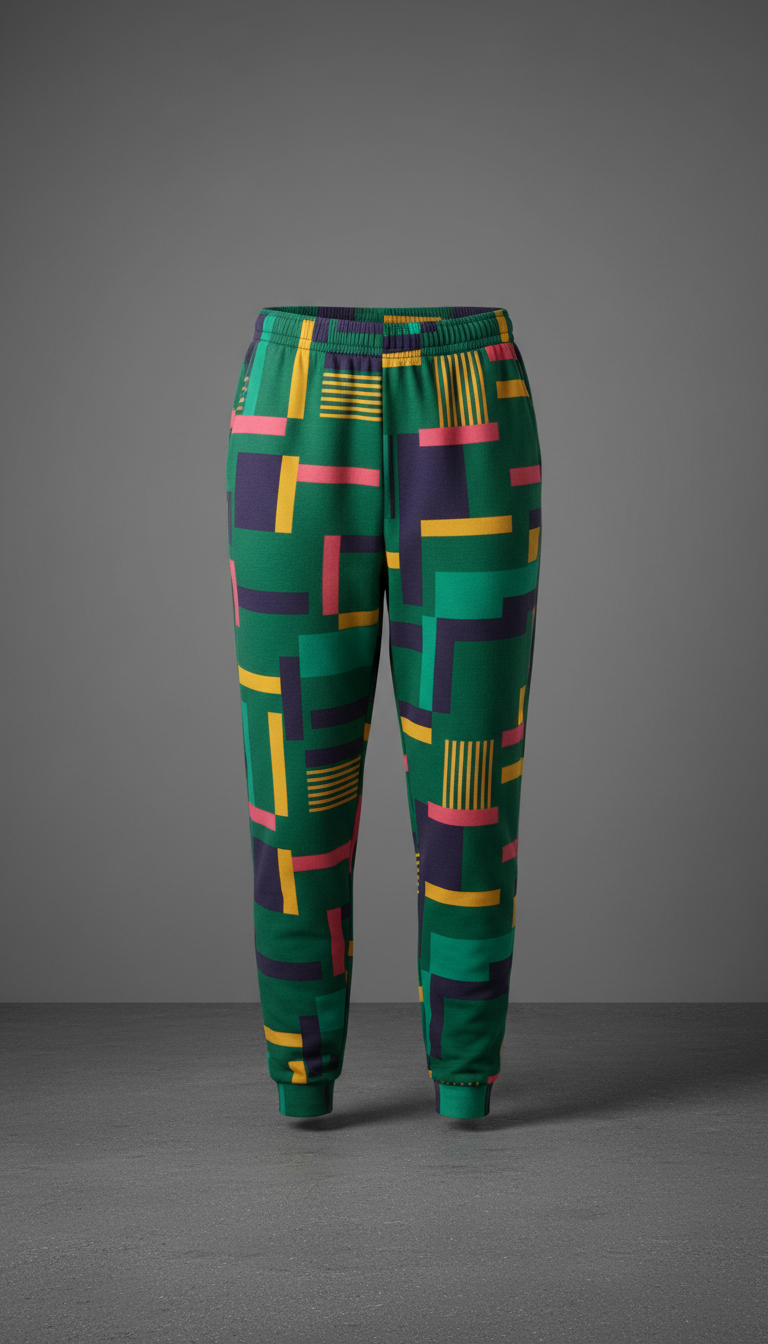 Fresh green patterned joggers