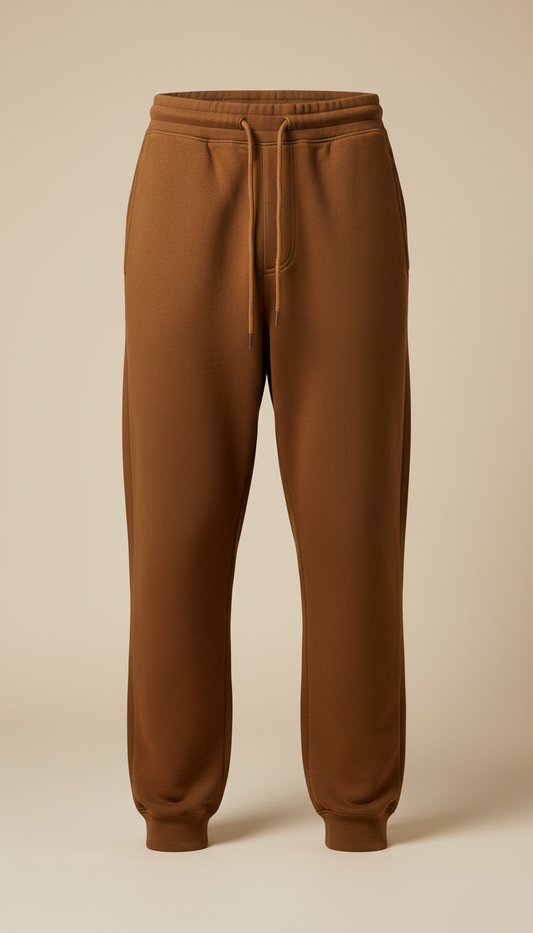 Warm brown premium cotton sweatpants