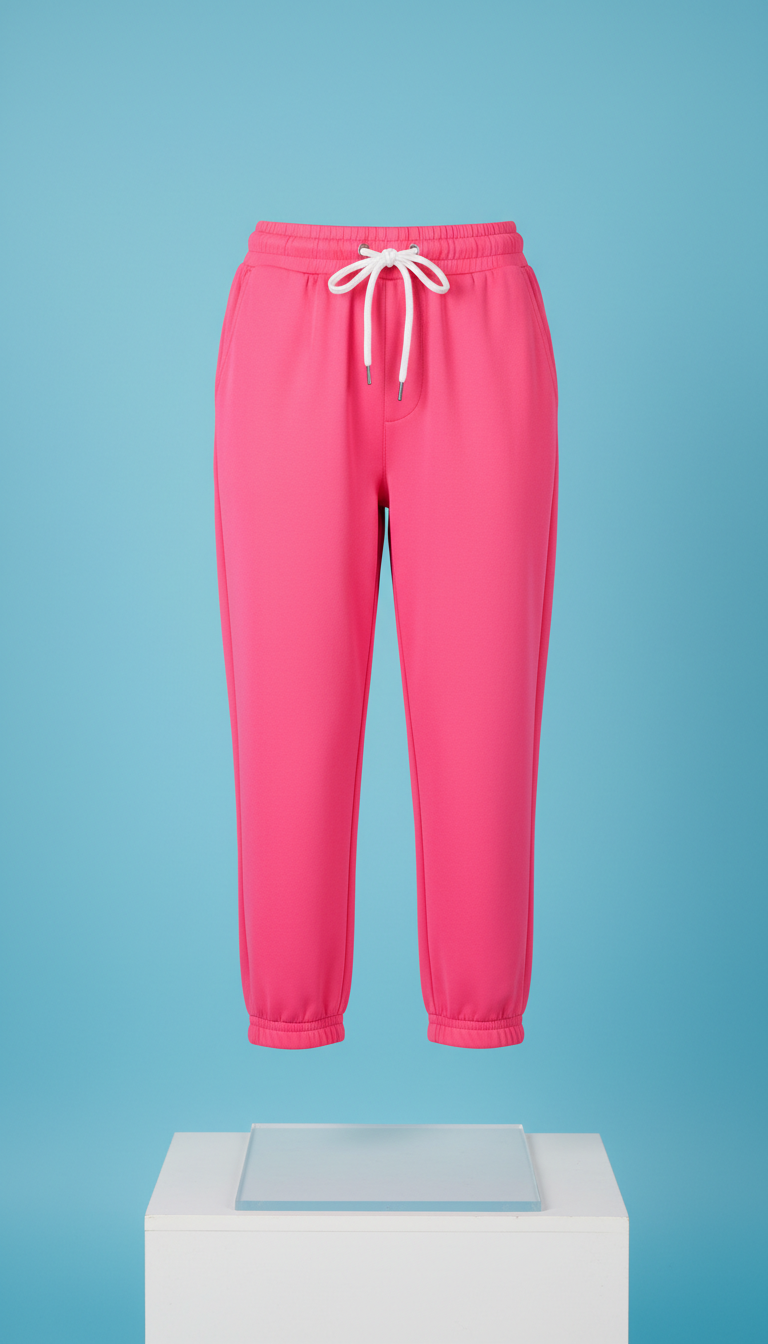 Cropped joggers in neon fuchsia