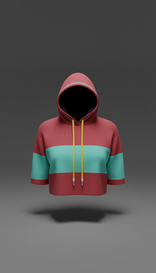 Cropped Hoodie in Metro Red