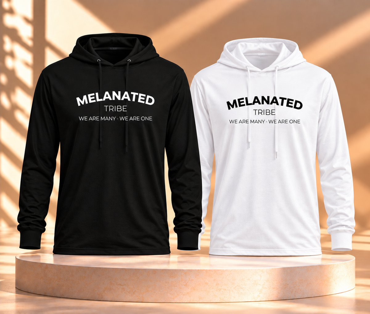 Melanated Diaspora Soft| Hooded Long Sleeve