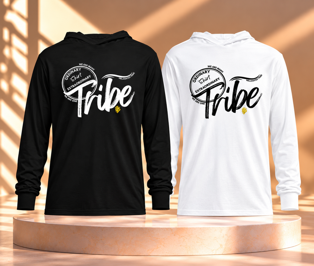 Extended Melanated Tribe| Hooded Long Sleeve