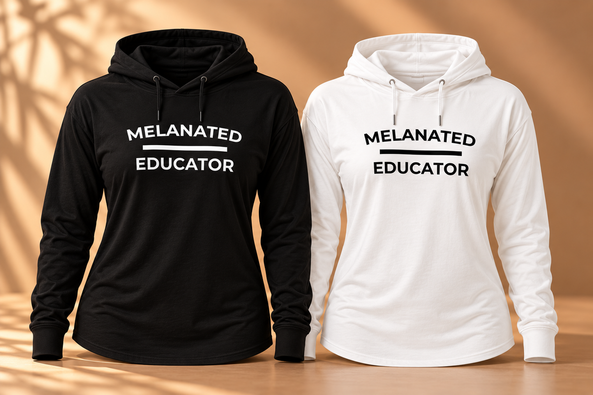 Melanated OVER Educator| Hooded Long Sleeve