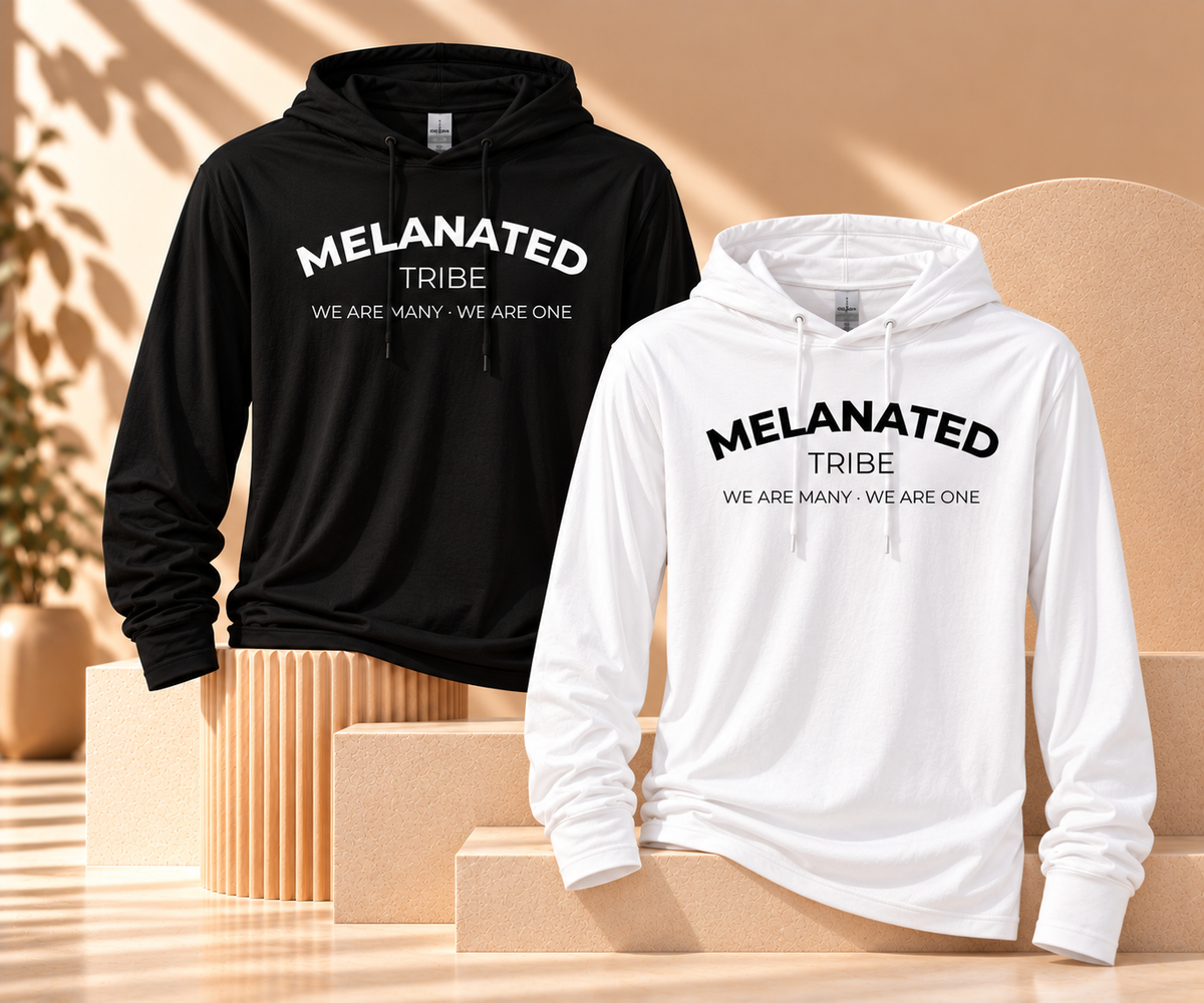 Melanated Diaspora Soft| Hooded Long Sleeve