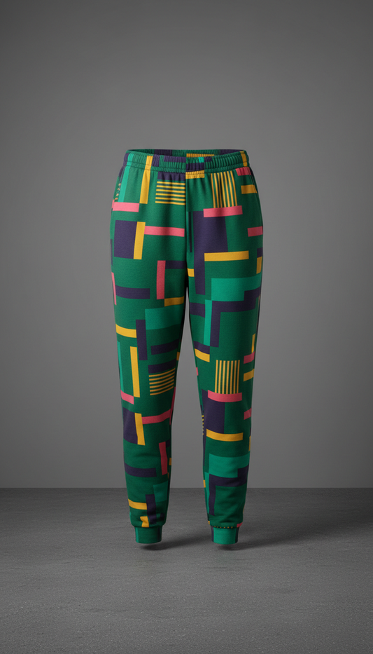 Fresh green patterned joggers