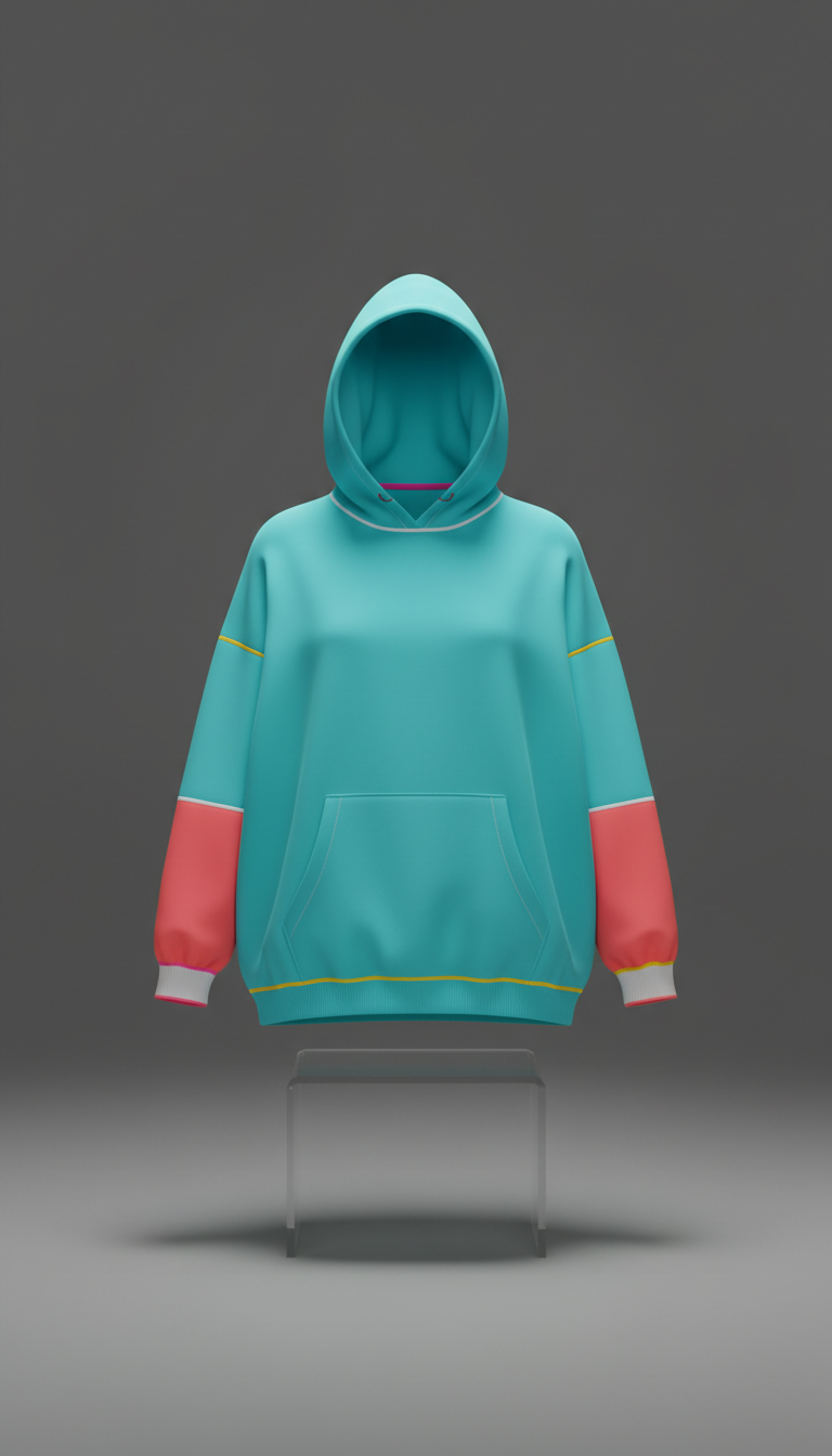 Oversized hoodie in electric cyan